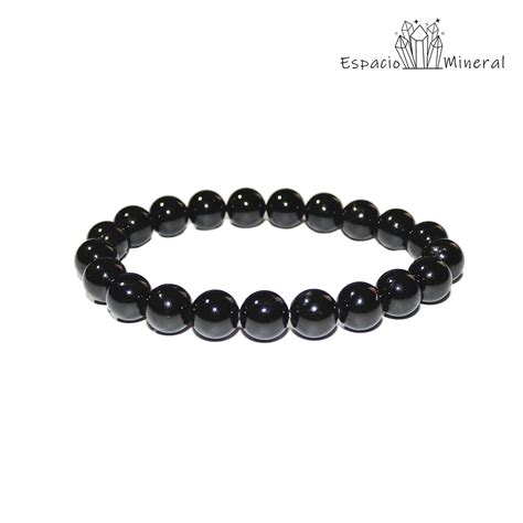 Pulsera De Turmalina Negra Bola 8mm