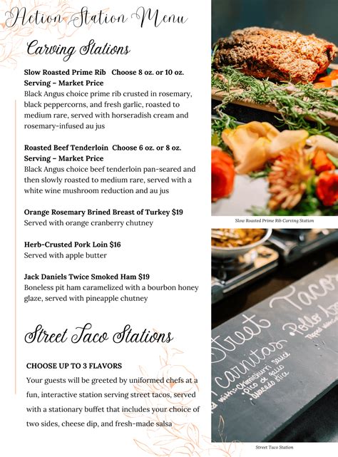 Action Station Menu Best Catering In Arkansas