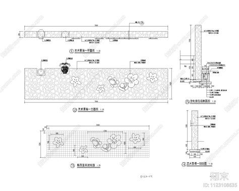 艺术景墙详图施工图下载【id1123108635】知末案例馆