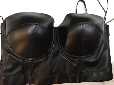 FREE SHIPPING Women Leather Bra Tops Gothic Push Up Bra Corsage Sexy Lingerie JKP Allkpop Shop
