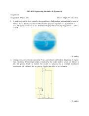 Assignment Pdf Eme Engineering Mechanics Ii Dynamics Assignment