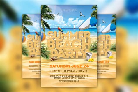 Beach Flyer Template PSD Template Download | Hyperpix