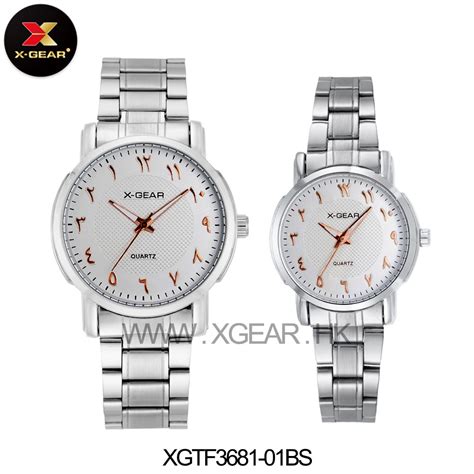 X Gear Jam Tangan Tawaf Anticlockwise Couple Set XGTF3681 01BS Tulisan