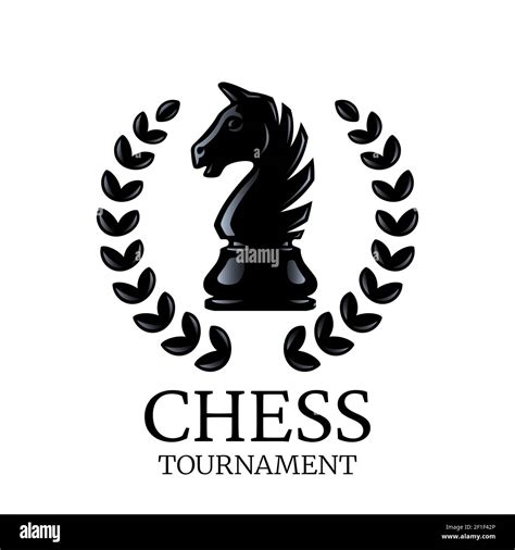 Chess Tournament Logo Knight Chess Piece With A Wreath Isolated On