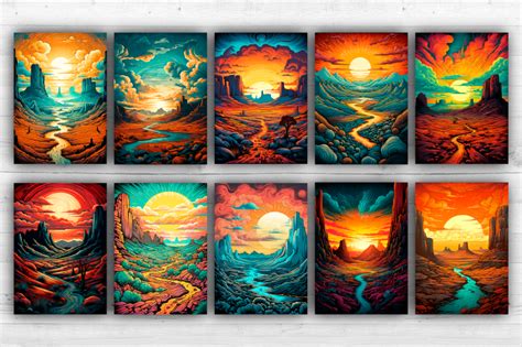 20 Fantastic Landscapes Posterscards By Ananastya Thehungryjpeg