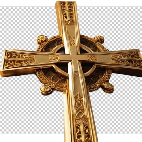 Premium Psd Golden Color Of Stylish Christians Cross Sign