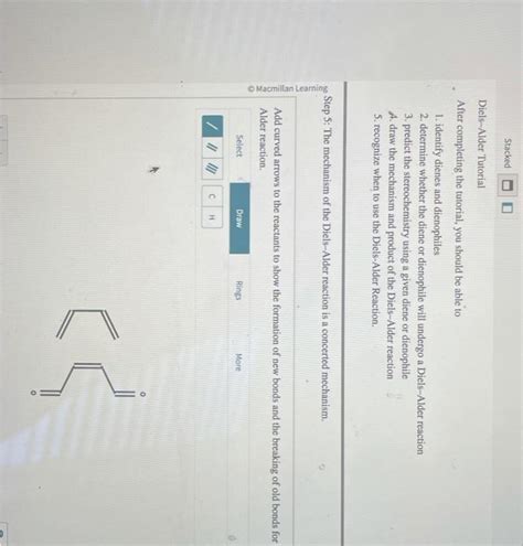 Solved Diels Alder Tutorial After Completing The Tutorial