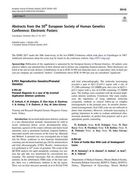 Abstracts From The 50th European Society Of Human Genetics Conference