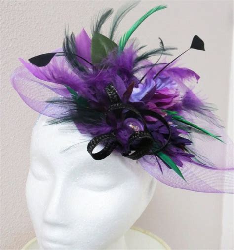 Purple Fascinator Green Fascinator Hat Derby By Fascinatorsfirst 43