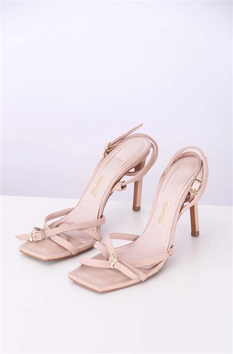 Sandália Salto Fino Santa Lolla Nude Fivela 36 Rehabita Brechó