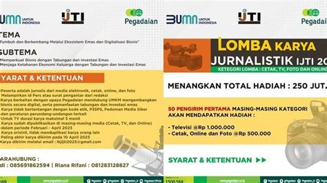 Pegadaian Kembali Gelar Lomba Karya Jurnalistik Berhadiah Total Rp