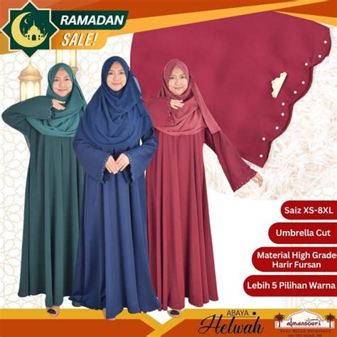 Abaya Helwah Abaya Arab Material Kain Harir Fursan Shopee Malaysia