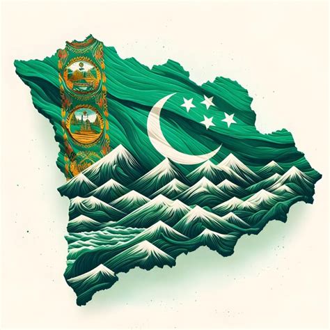 Premium Ai Image Turkmenistan Map With Waving Flag Of Country