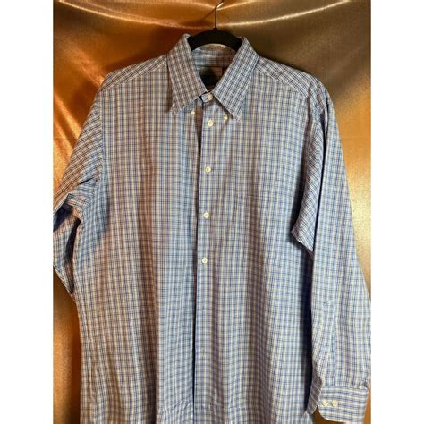 Savile Row blue check dress Shirt size 15.5” neck... - Depop