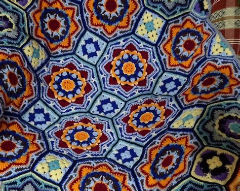 Persian Tile Blanket Crocheted Persian Tiles Throw 33 5inch X 52 5inch