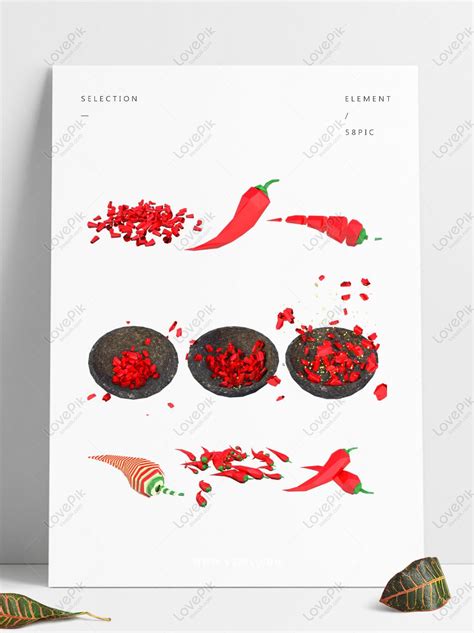 Gambar Cabai Merah Cabai 3d Peppermint Millet Ikon Elemen Kartun Pedas