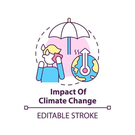 Impacto Do ícone Do Conceito Das Alterações Climáticas Ilustração do