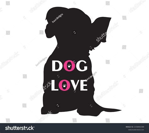 Dog Love Silhouette Vector Design Eps Stock Vector Royalty Free