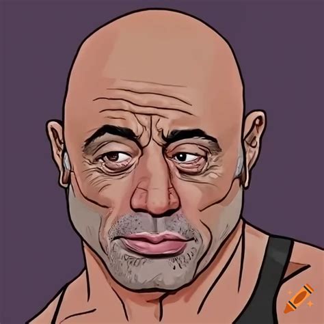 Cartoon Illustration Of Joe Rogan In 4k Resolution