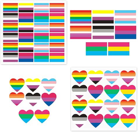 1000 Pcs Lgbtq Pride Heart Sticker Lesbian Gay Bisexual