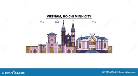 Vietnam Ho Chi Minh City Tourism Landmarks Vector City Travel