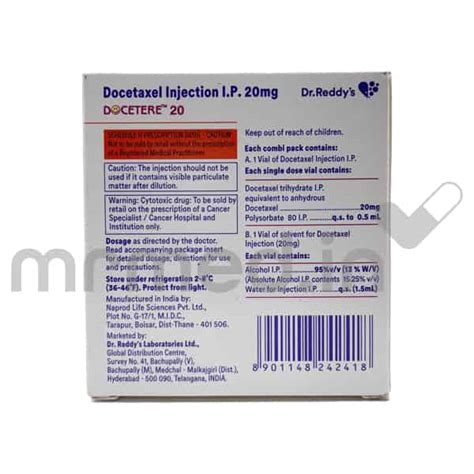 Buy Docetere 20mg Injection Online Uses Price Dosage Instructions