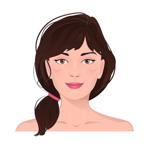 Retrato Facial De Mujeres Con Cabello Marr N Expresi N Facial Con