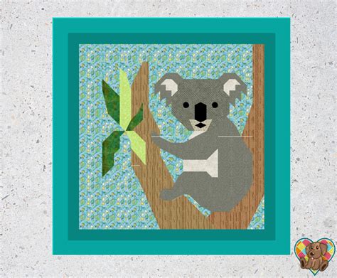 Koala Quilt Block Pattern Downloadable Pdf Koala Quilt Pattern