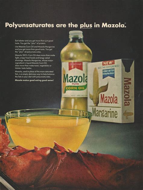 Mazola Margarine And Corn Oil Original 1967 Vintage Extra Large Color