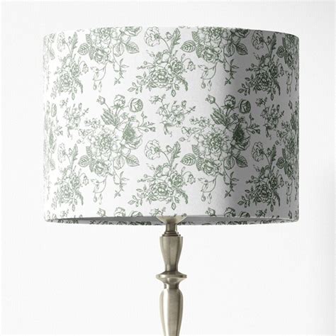 Green Toile Lampshade Custom Made Sage Green Floral Lamp Shade With Premium Toile Fabric Toile