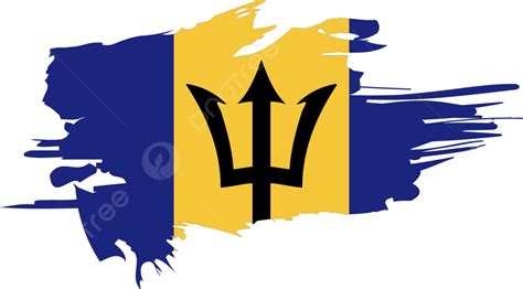 Design De Clipart De Traçado De Pincel De Bandeira De Barbados Png Escova De Bandeira De