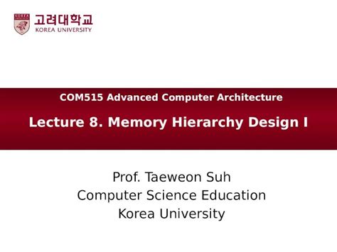 Pptx Lecture Memory Hierarchy Design I Dokumen Tips