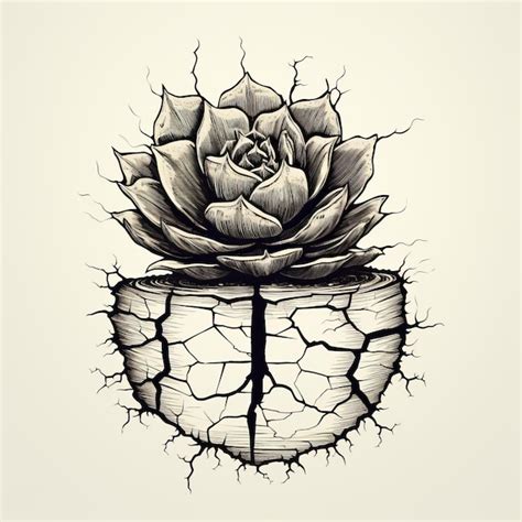 Premium Photo Gothic Illustration Of Agave Plant In Cracked Earth