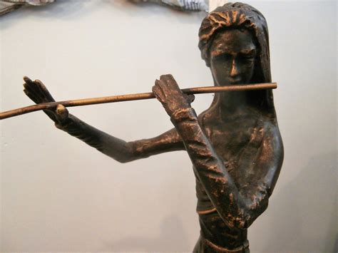 Bronze Girl Playing Flute Statue Etsy