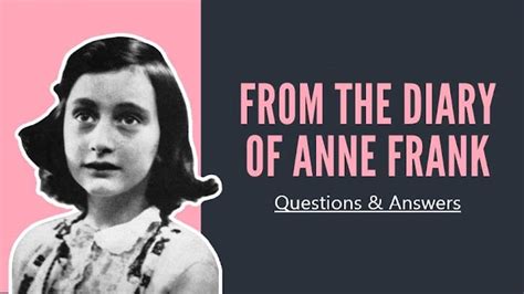 From The Diary Of Anne Frank Class English Chapter Summary