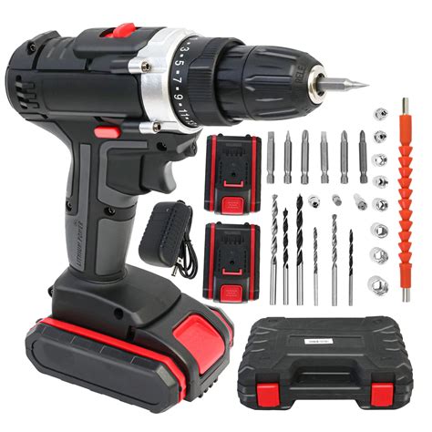 CATGOOD 21V Drill with 2 Batteries and Charger, Multi-Functional