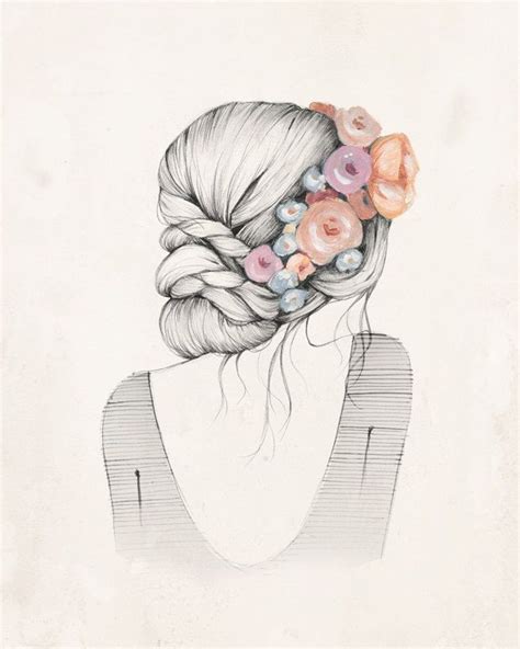 Flowers In Her Hair X Art Print Etsy X Art Prints Art