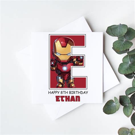 Personalised Iron Man Birthday Card Superhero 4th 5th 6th - Etsy