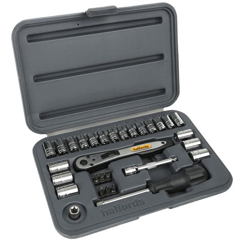 Halfords Socket Set Kit 30 Piece 1 4 Drive SAE Imperial Metric