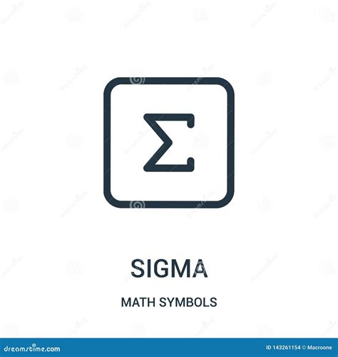 Sigma Icon Vector From Math Symbols Collection Thin Line Sigma Outline