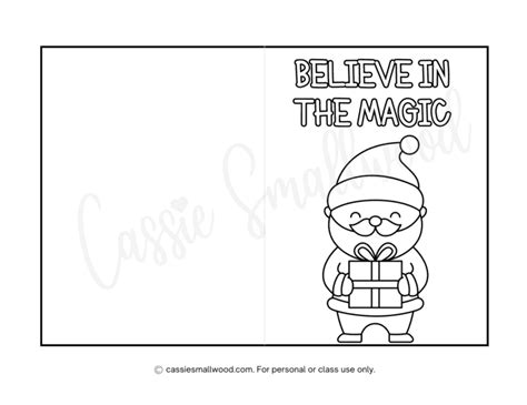 CUTE Christmas Cards To Color - Cassie Smallwood