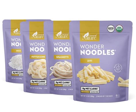 Wonder Noodles Variety Pack Organic Keto Pasta Zero Carb