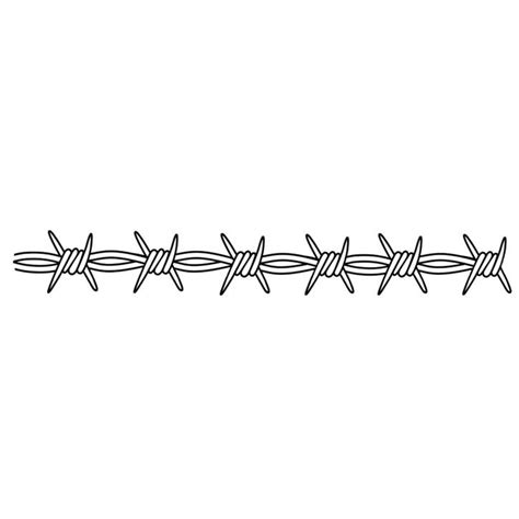 A Black And White Line Drawing Of A Barbwire Fence With Four Pointed Ends