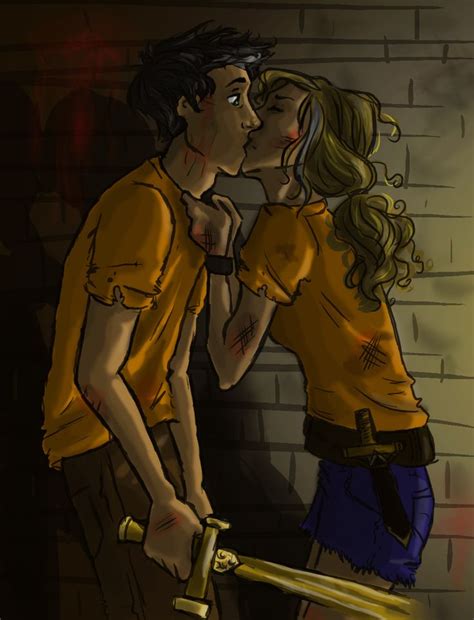 First Kiss Percabeth Colored By Ritta1310 On Deviantart Percy Jackson