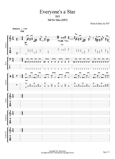 Everyone's A Star Drum Tab & Chords - TNT | PaidTabs.com