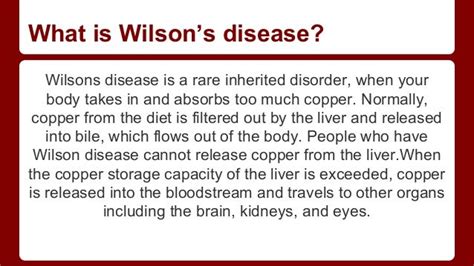 Wilsons Disease Copper Disease