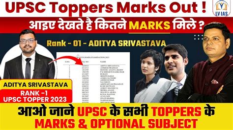 Upsc Cse Toppers Marks Ias Toppers Marks Upsc Prelims