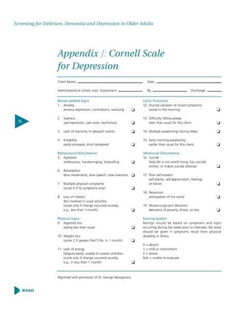 Cornell Depression Scale