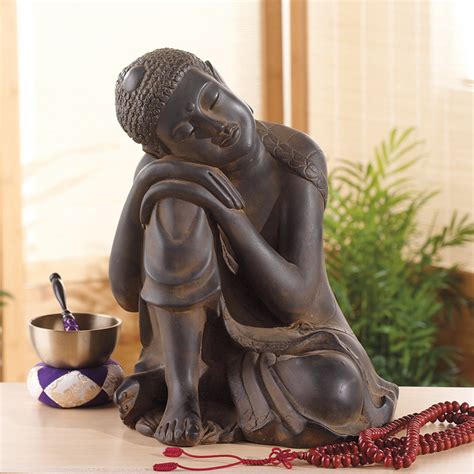 Small Resting Garden Buddha Statue.Hand Cast - DharmaCrafts