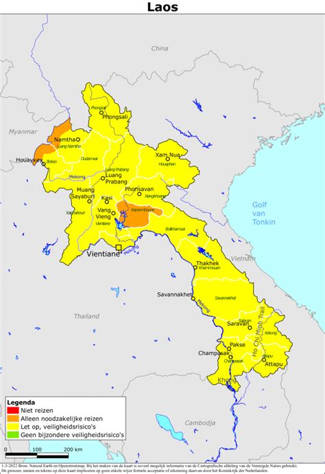 Kaart Bij Reisadvies Laos Reisadvies Laos Ministerie Van